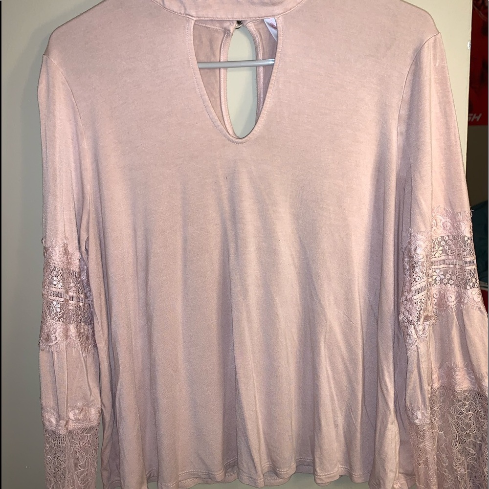Pink blouse with lace sleeves by Xhilaration